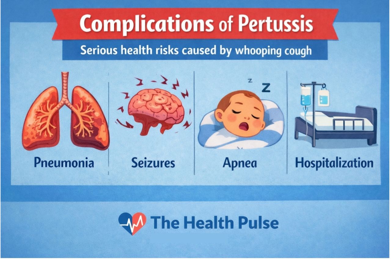 An image illustrating the complications of pertussis.