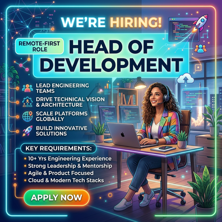Job posting for Head of Development remote role with responsibilities and requirements